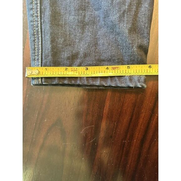 Indigo Blue Maternity Straight Jeans Full Panel Large (31x 28) Dark Blue Denim - Picture 9 of 10